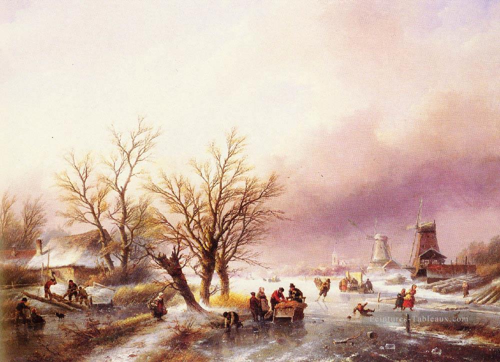 Un paysage d’hiver Jan Jacob Coenraad Spohler Peintures à l'huile